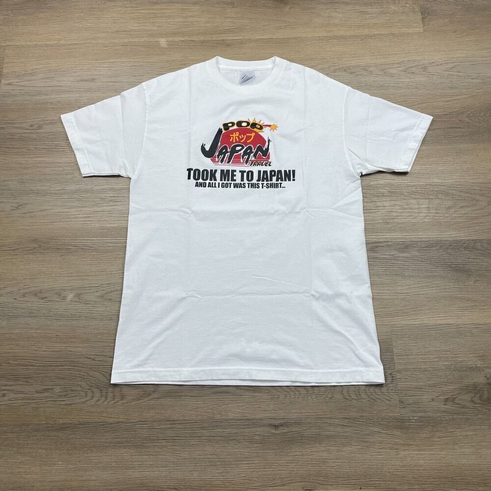 Vintage Shirt Mens Large White Pop Japan Travel 90s Funny Parody